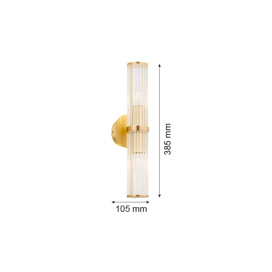 Argon 7203 - Sienas lampa HAMPTON 2xE14/7W/230V zelta