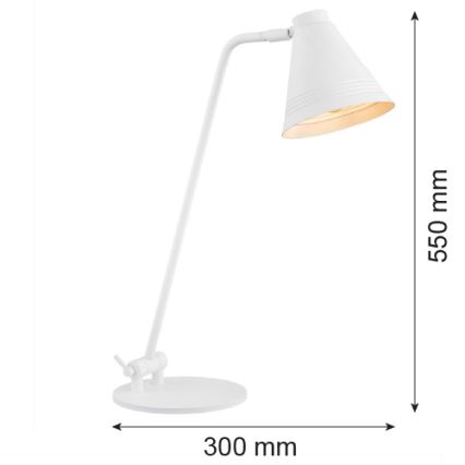 Argon 8000 - Galda lampa AVALONE 1xE27/15W/230V balta