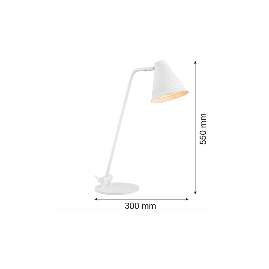 Argon 8000 - Galda lampa AVALONE 1xE27/15W/230V balta