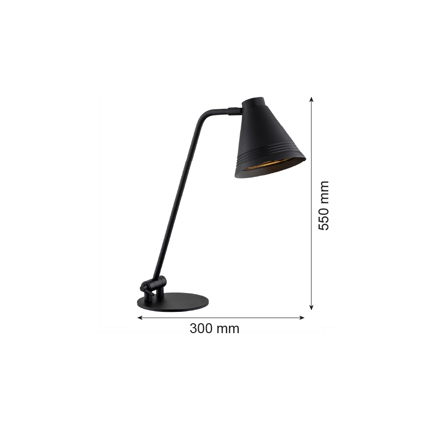 Argon 8002 - Galda lampa AVALONE 1xE27/15W/230V melna