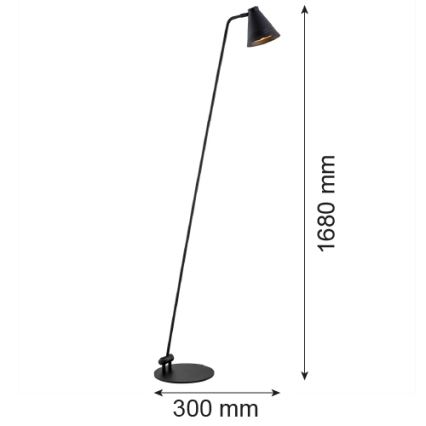 Argon 8003 - Grīdas stāvlampa AVALONE 1xE27/15W/230V melna