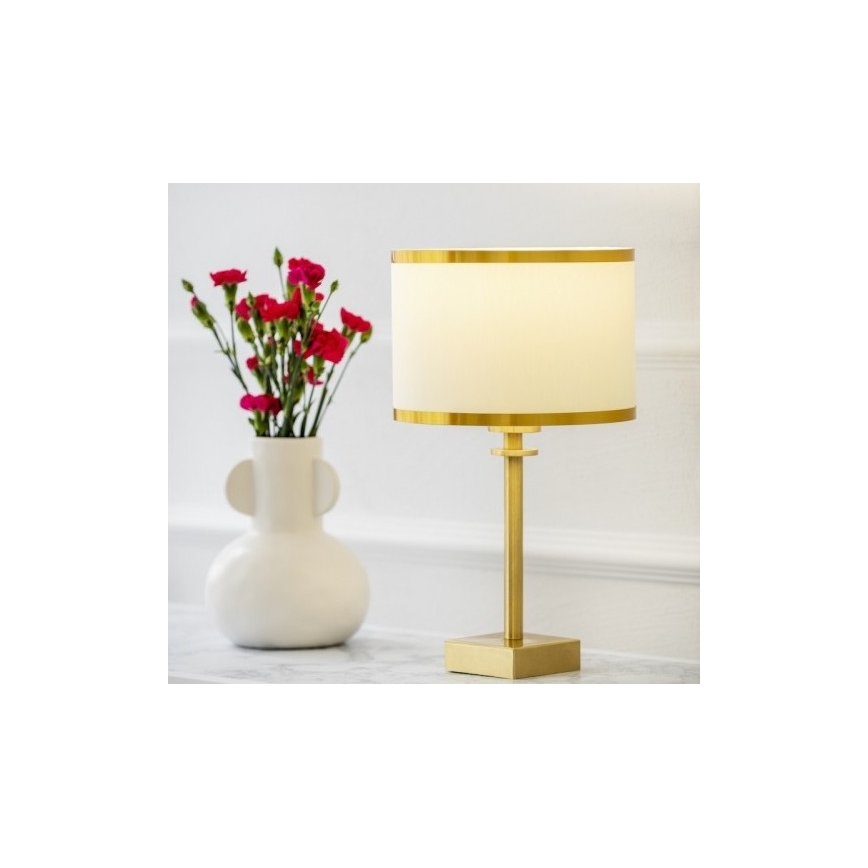 Argon 8029 - Galda lampa ABBANO 1xE27/15W/230V misiņa/balta