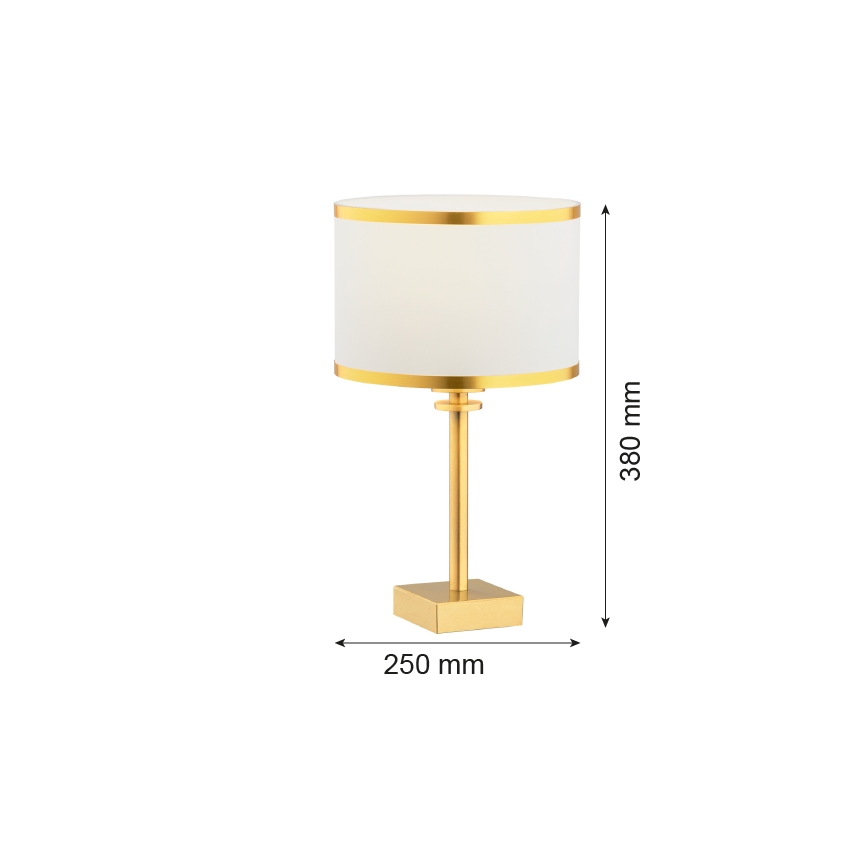 Argon 8029 - Galda lampa ABBANO 1xE27/15W/230V misiņa/balta