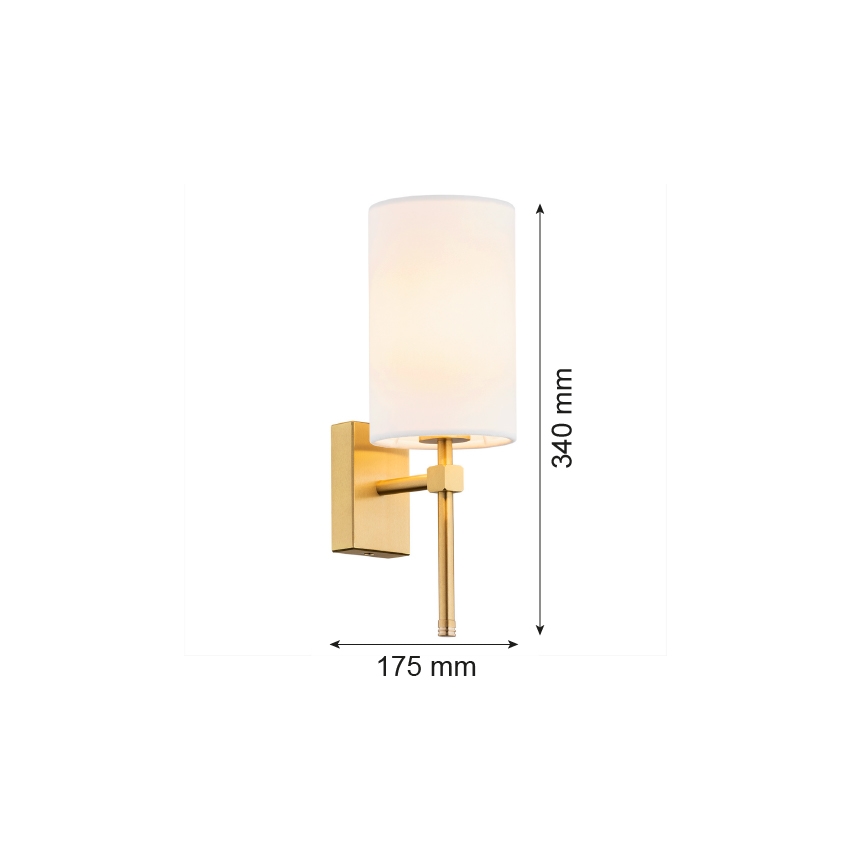 Argon 8034 - Sienas lampa ABRUZZO 1xE14/7W/230V misiņa/balta