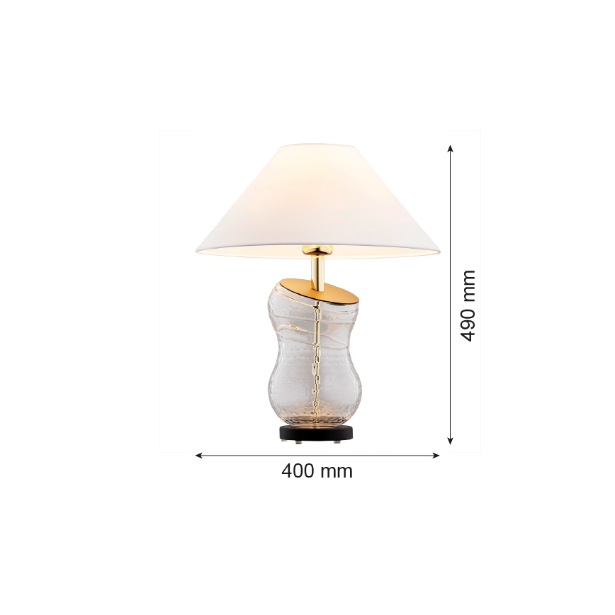 Argon 8036 - Galda lampa VENETO 1xE27/15W/230V balta/misiņa/melna