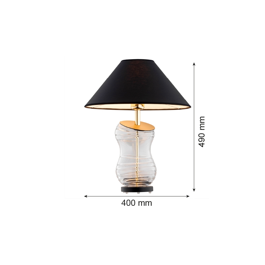 Argon 8037 - Galda lampa VENETO 1xE27/15W/230V melna/misiņa