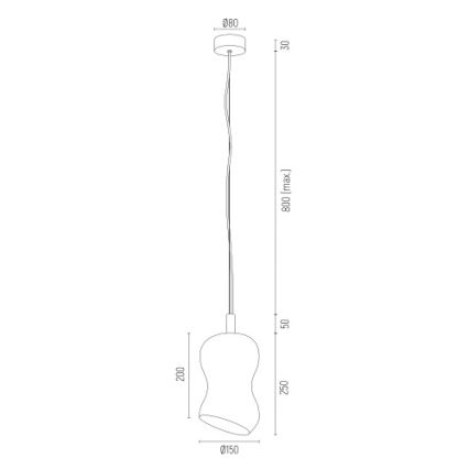 Argon 8038 - Lustra ar auklu SALERNO 1xE27/15W/230V zeltaina
