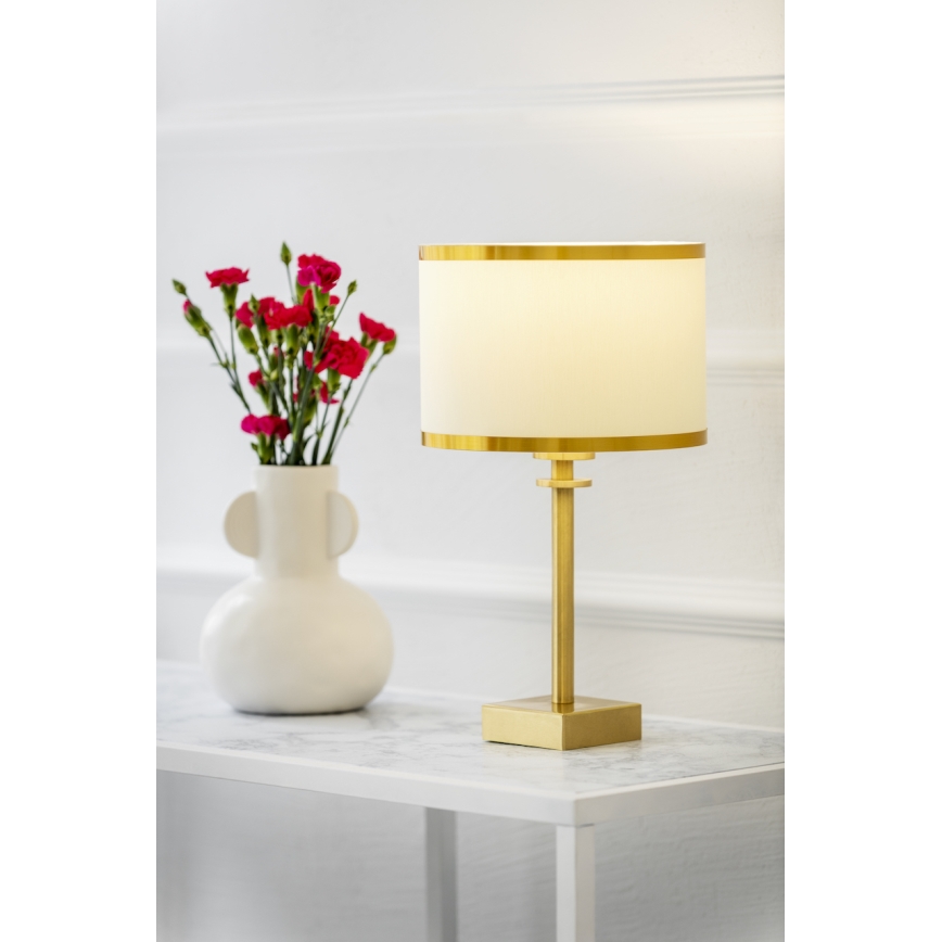 Argon 8047 - Galda lampa ABBANO 1xE27/15W/230V misiņa/balta