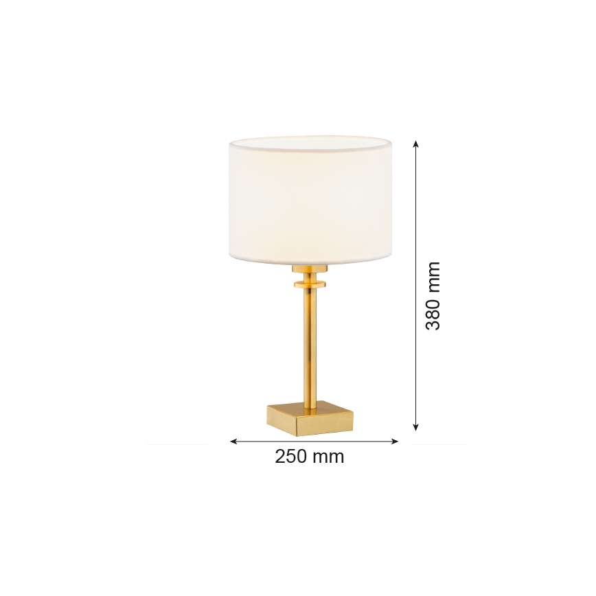 Argon 8047 - Galda lampa ABBANO 1xE27/15W/230V misiņa/balta