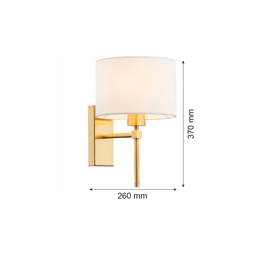 Argon 8048 - Sienas lampa ABBANO 1xE27/15W/230V misiņa/balta
