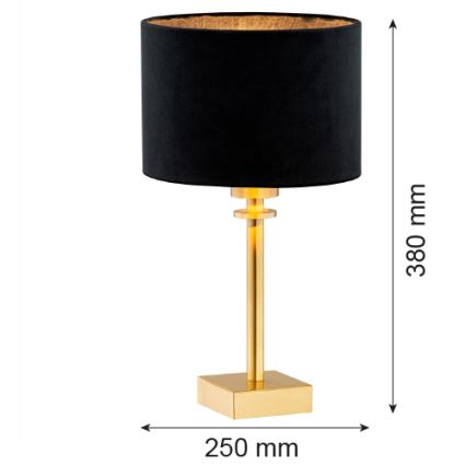 Argon 8049 - Galda lampa ABBANO 1xE27/15W/230V misiņa/melna