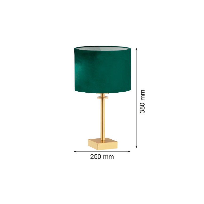 Argon 8106 - Galda lampa ABBANO 1xE27/15W/230V misiņa/zaļa