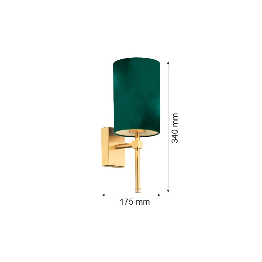 Argon 8109 - Sienas lampa ABRUZZO 1xE14/7W/230V misiņa/zaļa