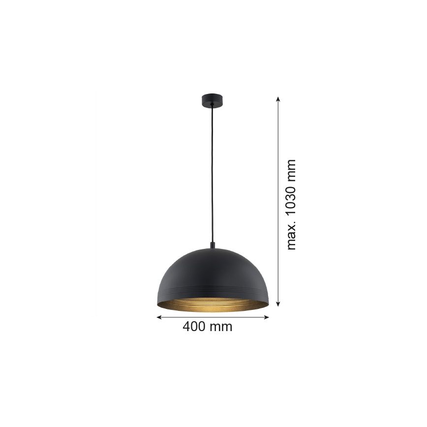 Argon 8242 - Lustra ar auklu BONITA 1xE27/15W/230V melna