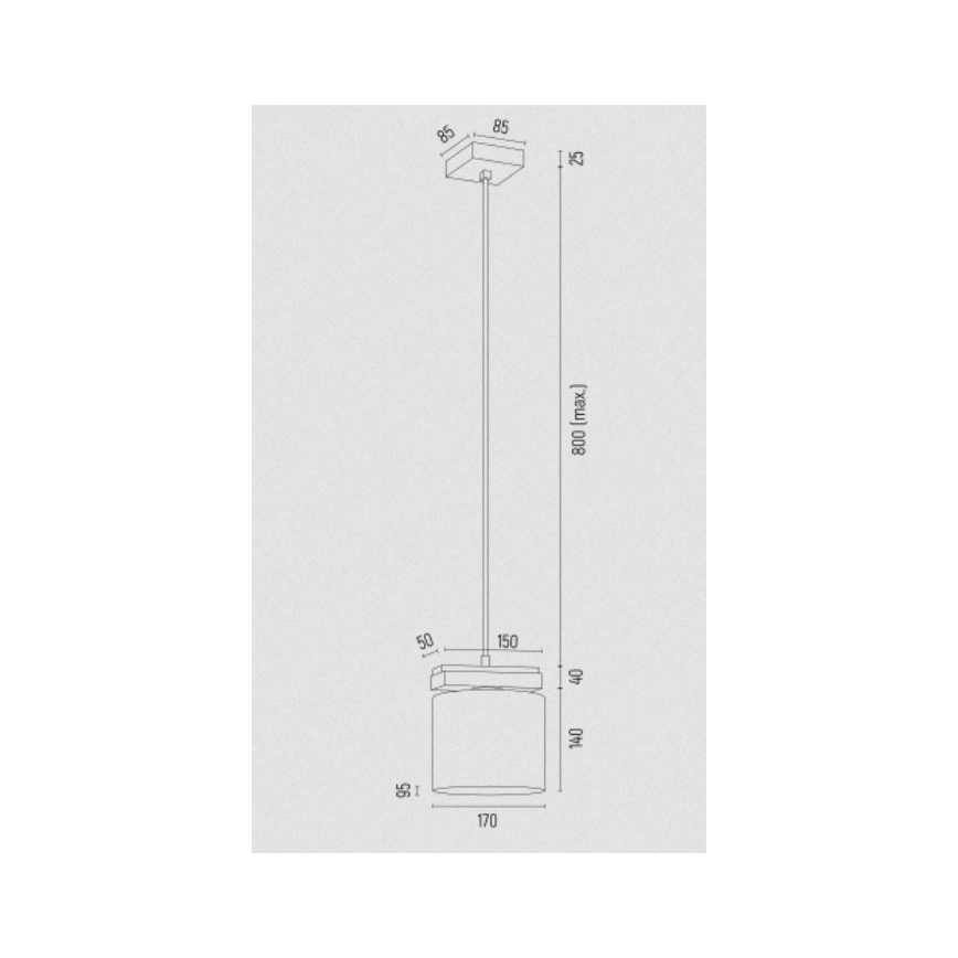 Argon 8276 - Lustra ar auklu CANOA 1xE27/15W/230V melna
