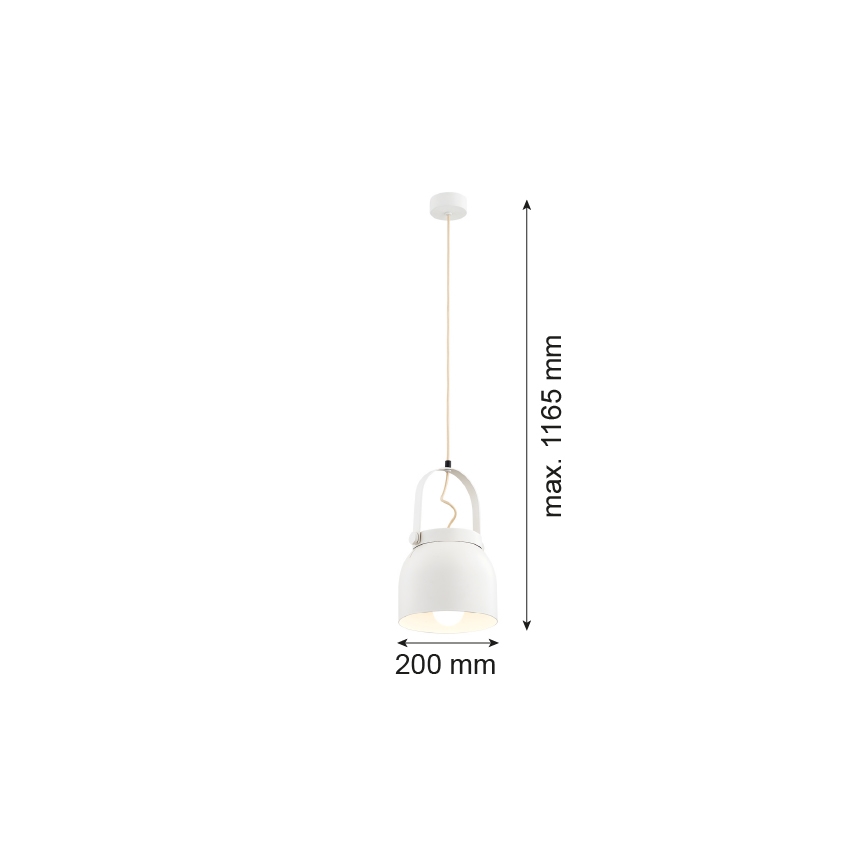 Argon 8280 - Lustra ar auklu LOGAN 1xE27/15W/230V d. 20 cm balta