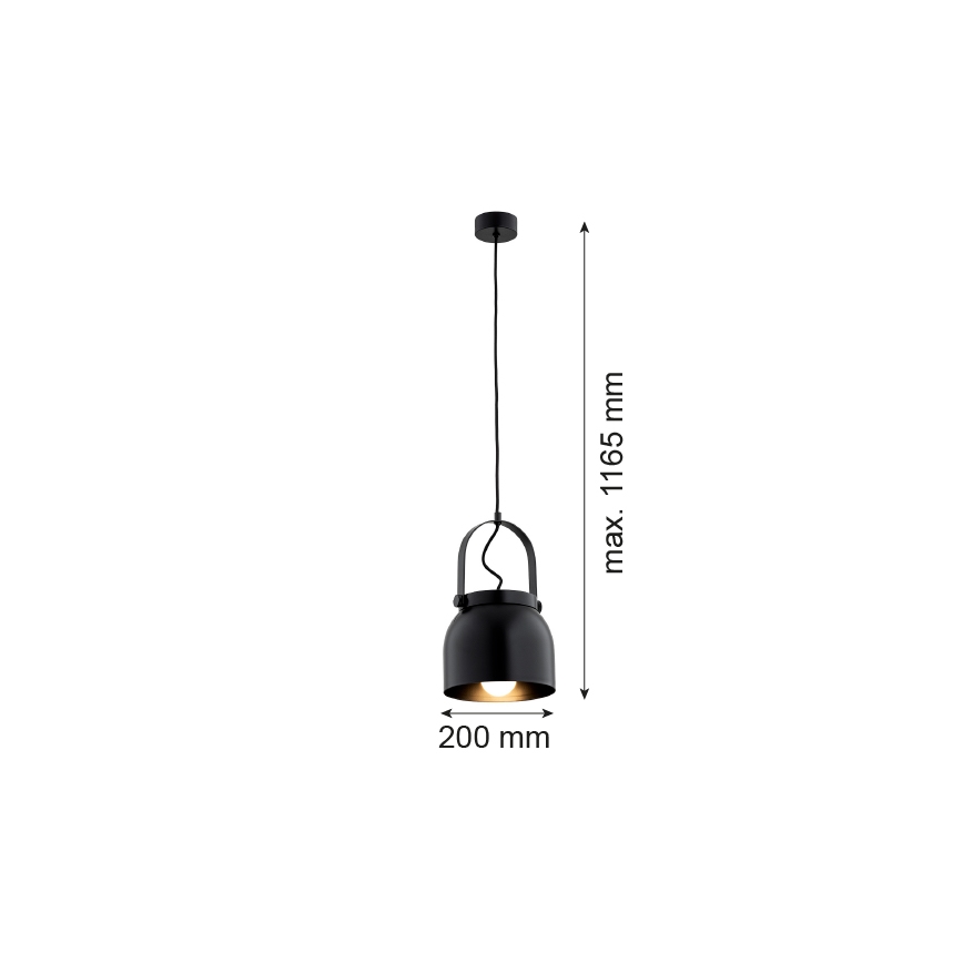 Argon 8281 - Lustra ar auklu LOGAN 1xE27/15W/230V d. 20 cm melna