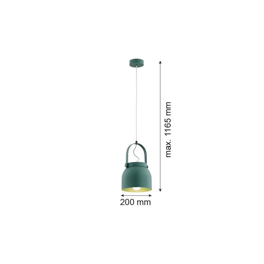 Argon 8283 - Lustra ar auklu LOGAN 1xE27/15W/230V d. 20 cm zaļa