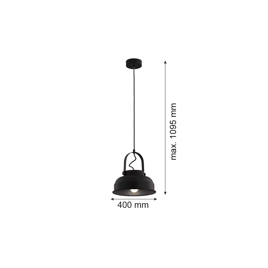 Argon 8285 - Lustra ar auklu DAKOTA 1xE27/15W/230V melna