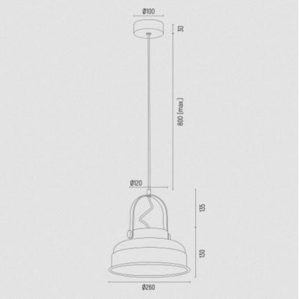 Argon 8285 - Lustra ar auklu DAKOTA 1xE27/15W/230V melna