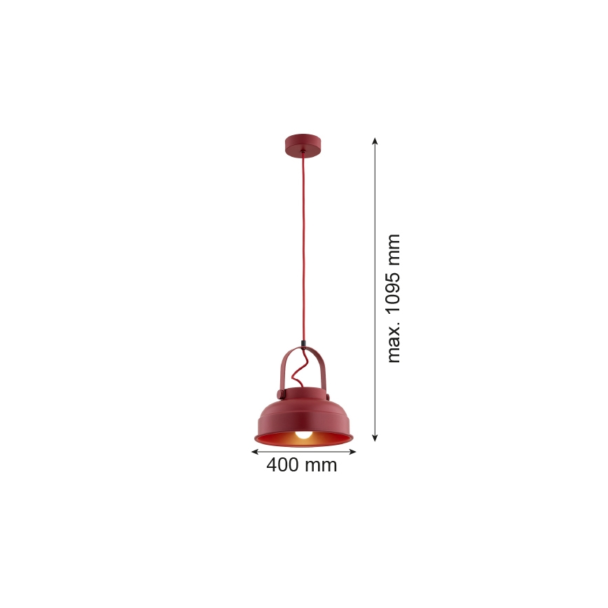 Argon 8286 - Lustra ar auklu DAKOTA 1xE27/15W/230V sarkana
