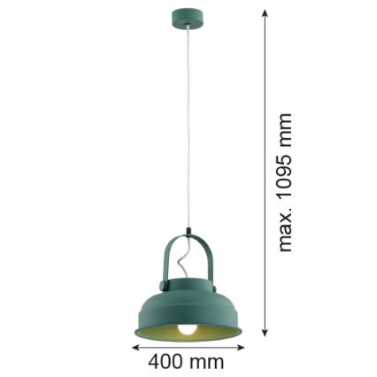 Argon 8287 - Lustra ar auklu DAKOTA 1xE27/15W/230V zaļa