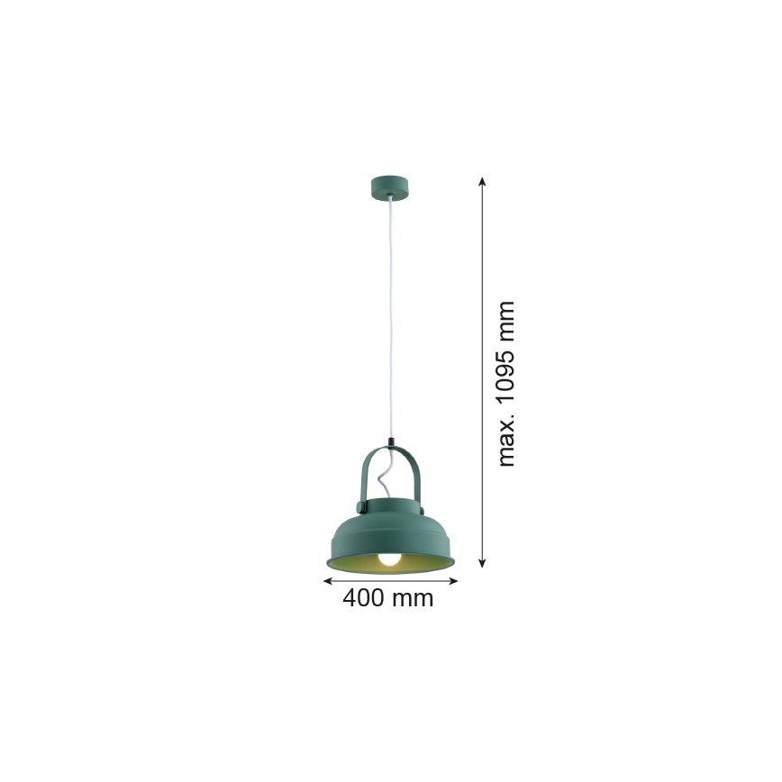 Argon 8287 - Lustra ar auklu DAKOTA 1xE27/15W/230V zaļa