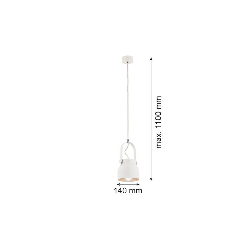Argon 8290 - Lustra ar auklu LOGAN 1xE27/15W/230V d. 14 cm balta