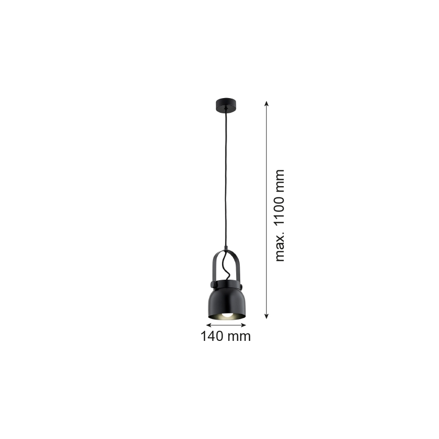 Argon 8291 - Lustra ar auklu LOGAN 1xE27/15W/230V d. 14 cm melna