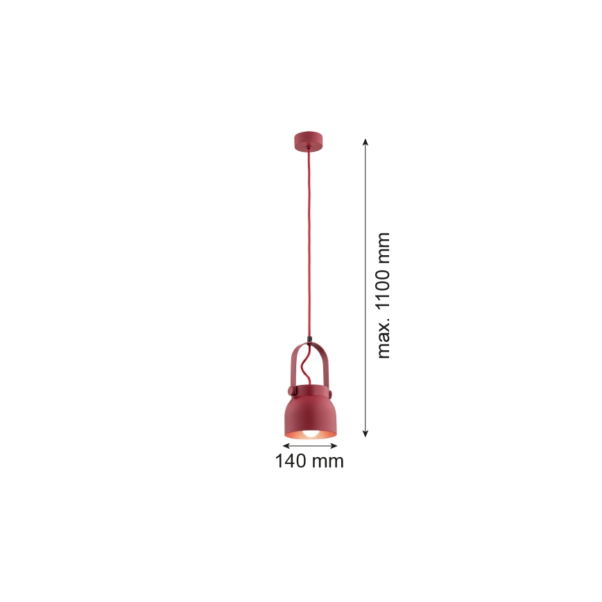 Argon 8292 - Lustra ar auklu LOGAN 1xE27/15W/230V d. 14 cm sarkana