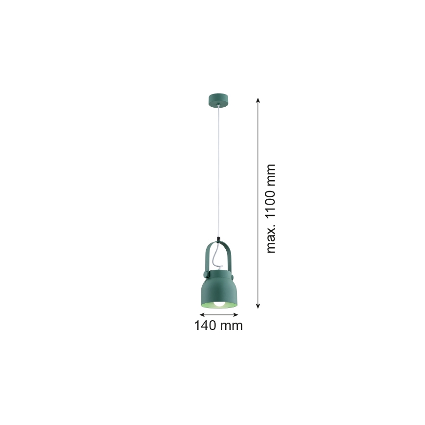 Argon 8293 - Lustra ar auklu LOGAN 1xE27/15W/230V d. 14 cm zaļa