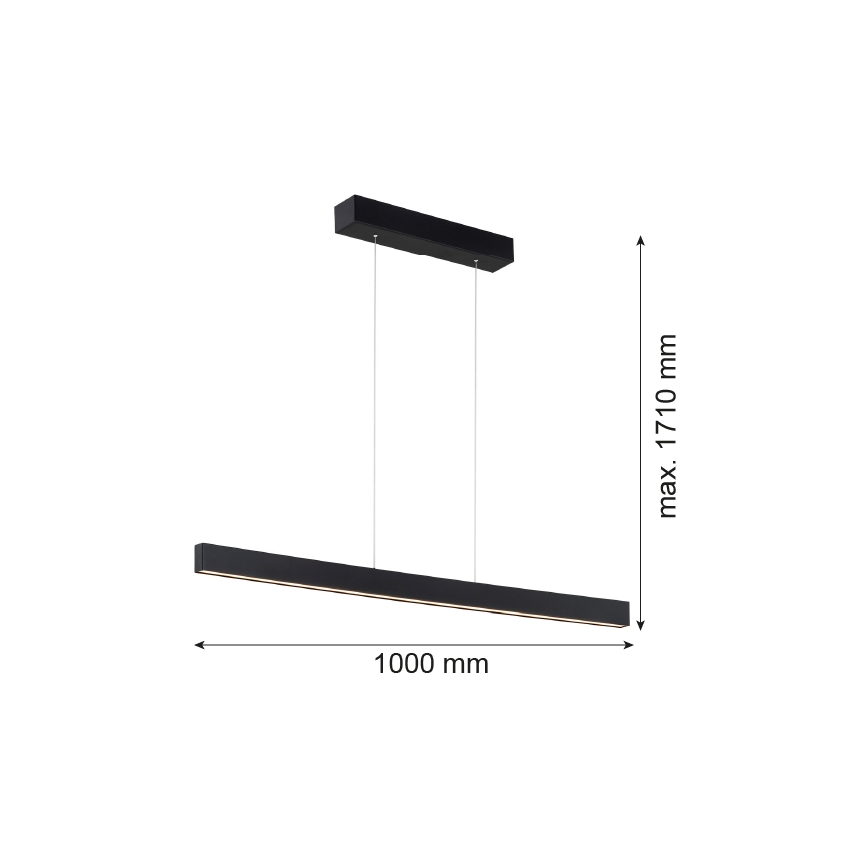 Argon 8303 - LED Lustra ar auklu BALANS LED/35W/230V 3000K melna