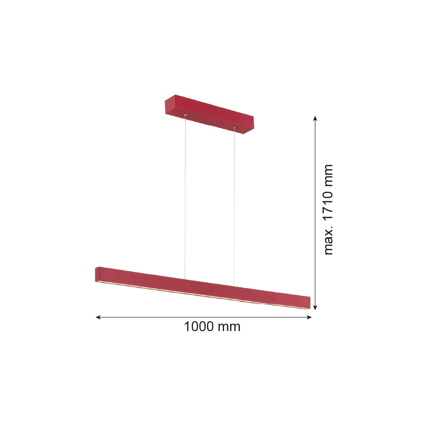 Argon 8304 - LED Lustra ar auklu BALANS LED/35W/230V 3000K sarkana