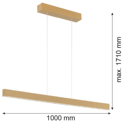 Argon 8306 - LED Lustra ar auklu BALANS LED/35W/230V 3000K zelta