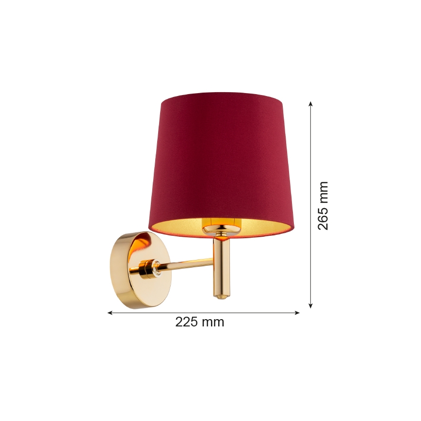 Argon 8311 - Sienas lampa PONTE PLUS 1xE27/15W/230V sarkana