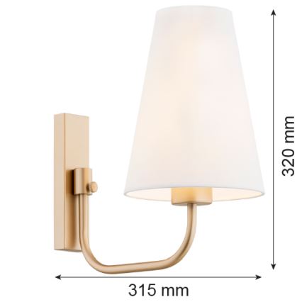 Argon 8312 - Sienas lampa SAFIANO 1xE27/15W/230V zelta