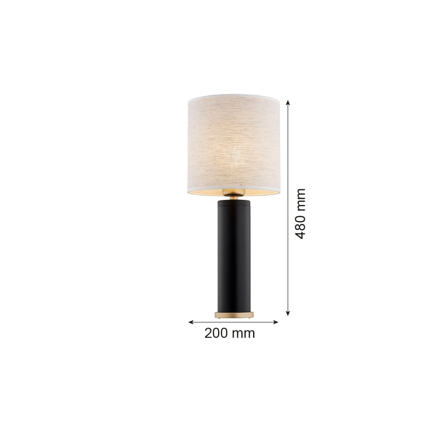 Argon 8316 - Galda lampa RIVA 1xE27/15W/230V 48 cm melna