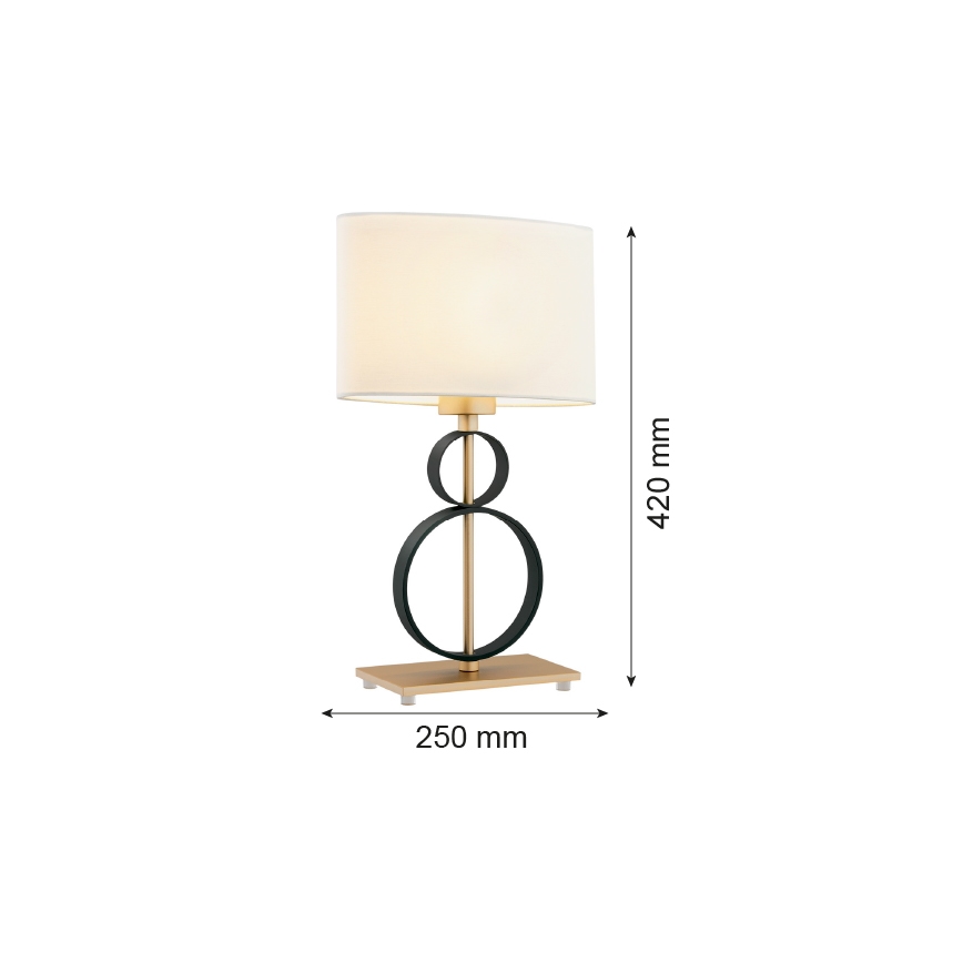 Argon 8373 - Galda lampa PERSEO 1xE27/15W/230V 42 cm krēmkrāsa/melna