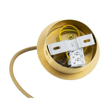 Argon 8448 - Lustra ar auklu ALMIROS 1xE27/15W/230V d. 30 cm alabastrs zelta