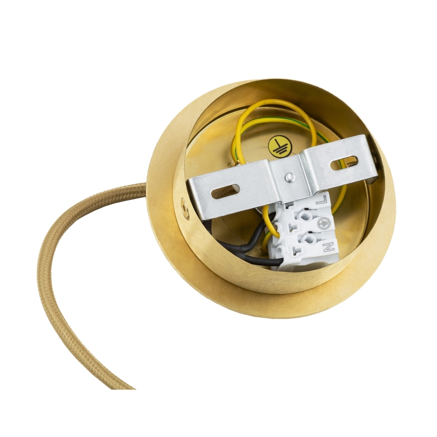 Argon 8448 - Lustra ar auklu ALMIROS 1xE27/15W/230V d. 30 cm alabastrs zelta