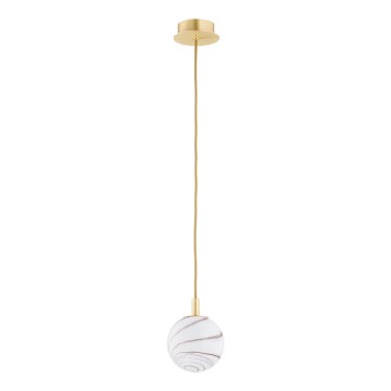 Argon 8450 - Lustra ar auklu ALMIROS 1xE14/7W/230V d. 12 cm alabastrs zelta