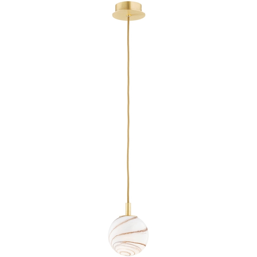 Argon 8450 - Lustra ar auklu ALMIROS 1xE14/7W/230V d. 12 cm alabastrs zelta