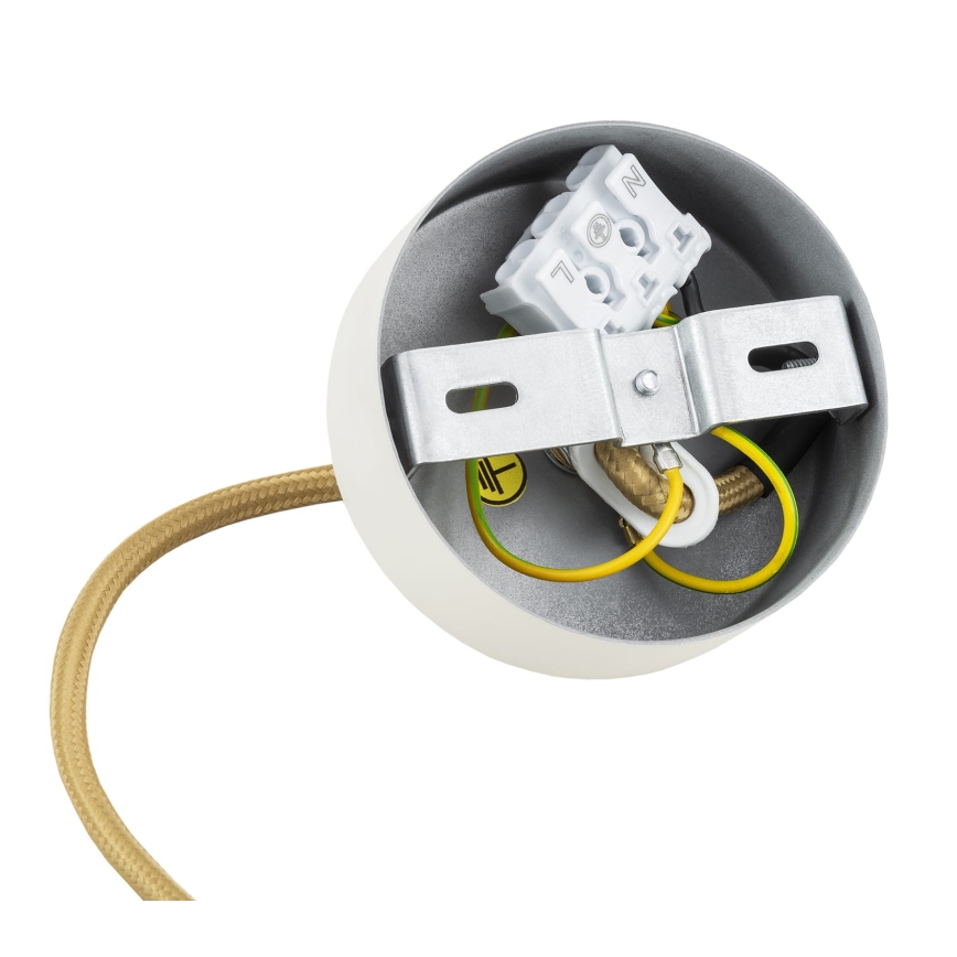 Argon 8451 - Lustra ar auklu ALMIROS 1xE14/7W/230V d. 12 cm alabastrs balta/zelta