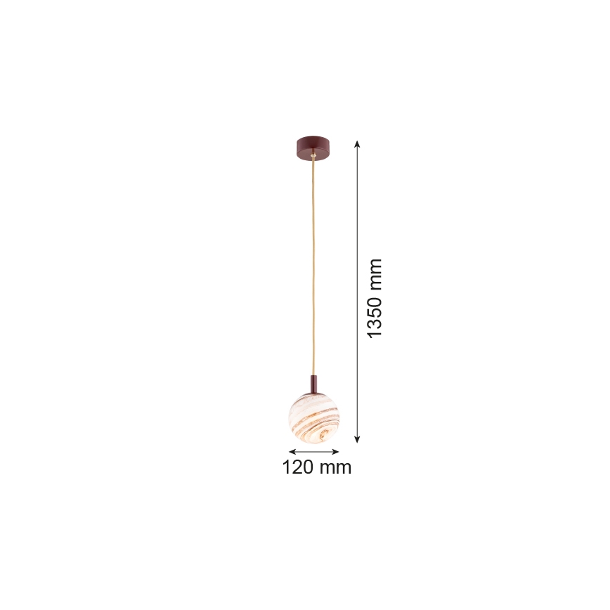 Argon 8452 - Lustra ar auklu ALMIROS 1xE14/7W/230V d. 12 cm alabastrs brūna/zelta