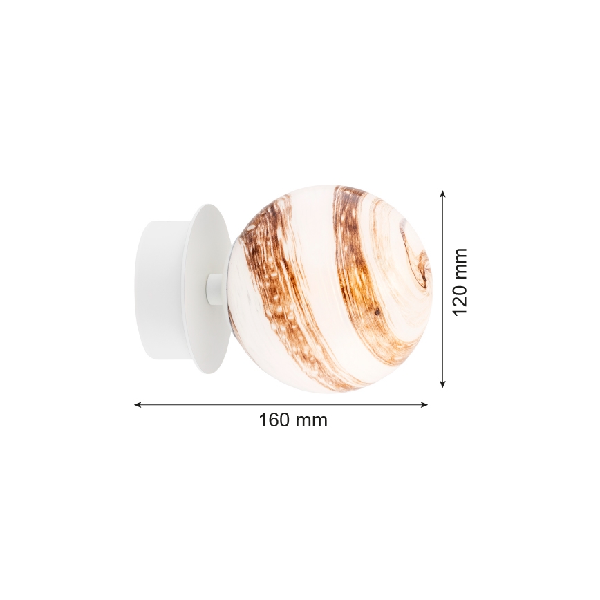 Argon 8454 - Sienas lampa FABIO 1xE14/7W/230V alabastrs balta