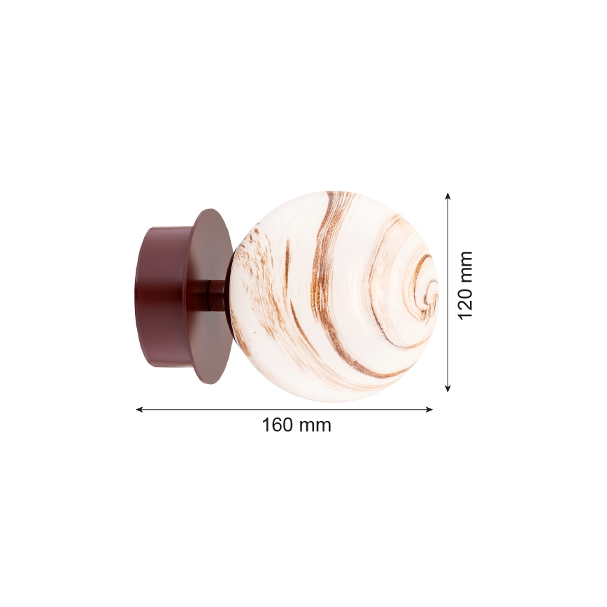 Argon 8455 - Sienas lampa FABIO 1xE14/7W/230V alabastrs brūna