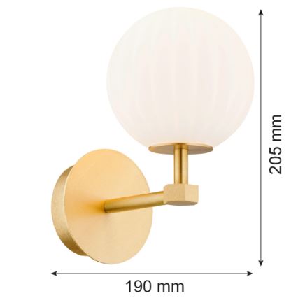 Argon 8502 - Sienas lampa PALOMA 1xE14/7W/230V zelta/balta