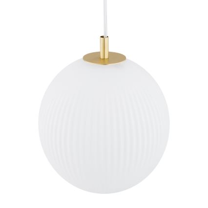 Argon 8507 - Lustra ar auklu PALOMA 1xE27/15W/230V d. 25 cm zelta/balta
