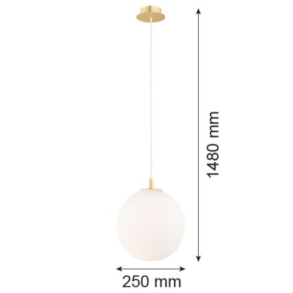 Argon 8507 - Lustra ar auklu PALOMA 1xE27/15W/230V d. 25 cm zelta/balta