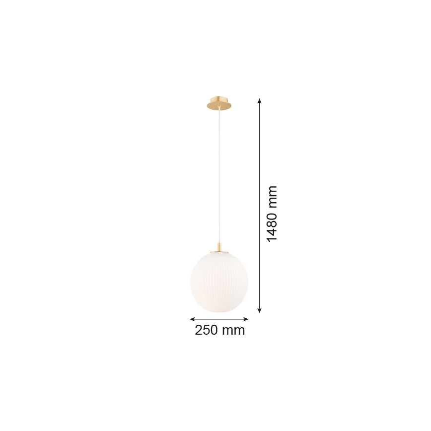 Argon 8507 - Lustra ar auklu PALOMA 1xE27/15W/230V d. 25 cm zelta/balta